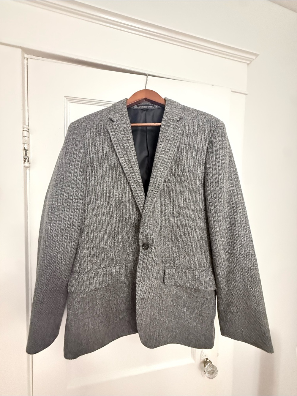 J Crew Gray Herringbone Blazer - Classic Tailored Jacket